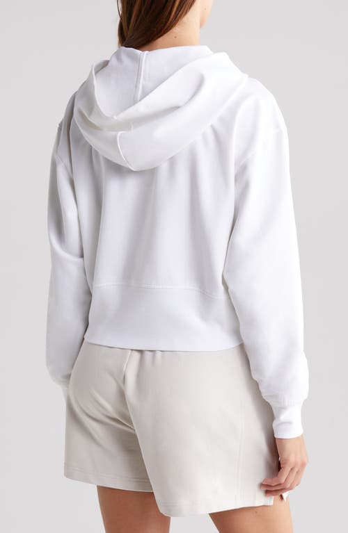 Shop Zella Swoop Full Zip Hoodie In White