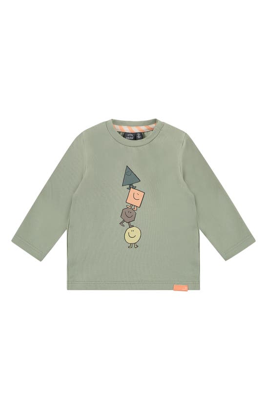 Babyface Babies' Happy Shapes Long Sleeve Graphic Tee In Sage