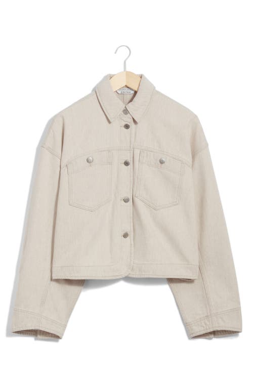 Shop & Other Stories Cotton & Linen Trucker Jacket In Beige Dusty Light