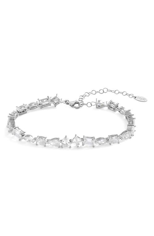 SHYMI Multi Shape Cubic Zirconia Tennis Bracelet in Silver at Nordstrom