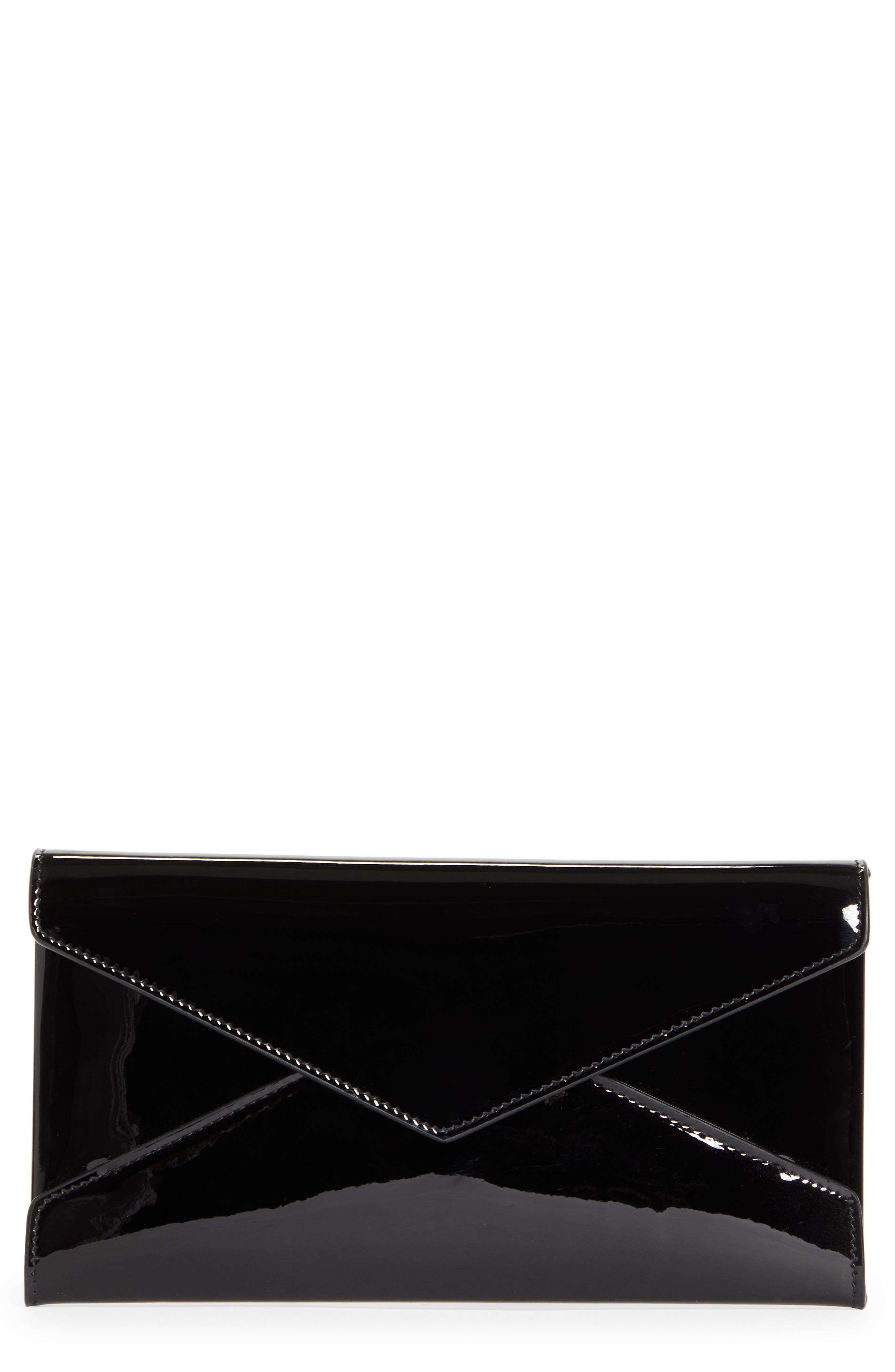 black patent evening bag