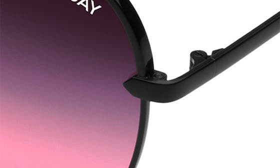 Quay High Key Aviator Sunglasses (Black/Smoke Lens)