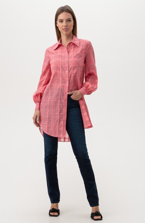 Shop Trina Turk Aisling Print Long Sleeve Shirtdress In Pink Dawn