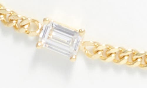 Shymi Cubic Zirconia Cuban Chain Anklet In Gold/white