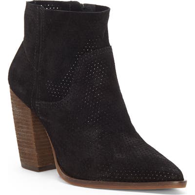 Vince Camuto Cava Perforated Pointy Toe Boot, Black