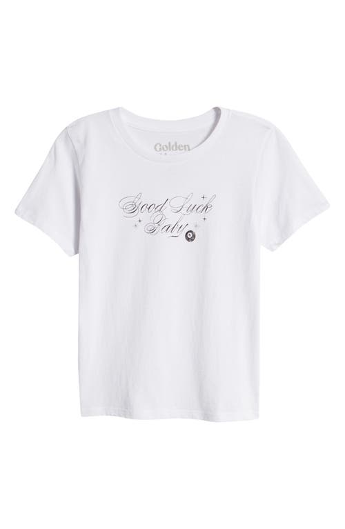 Shop Golden Hour Good Luck Baby Cotton Graphic T-shirt In Bright White