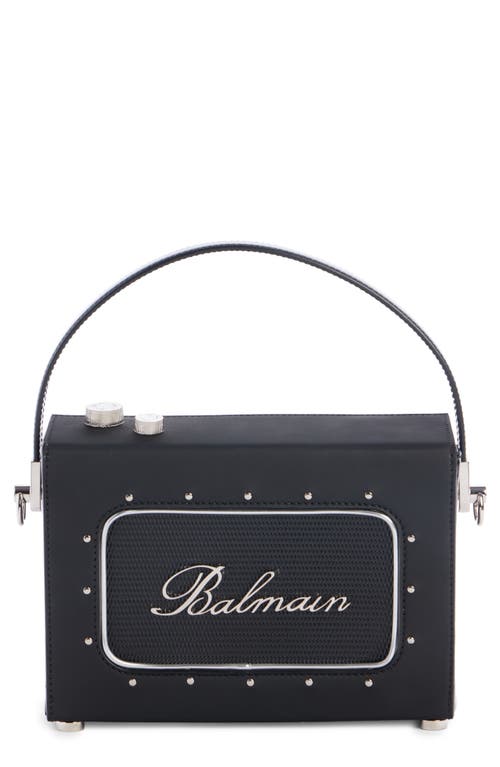 Balmain Radio Rubberized Top Handle Bag in Black