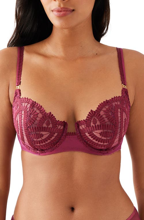 Wacoal After Dark Underwire Balconette Bra in Red Plum 