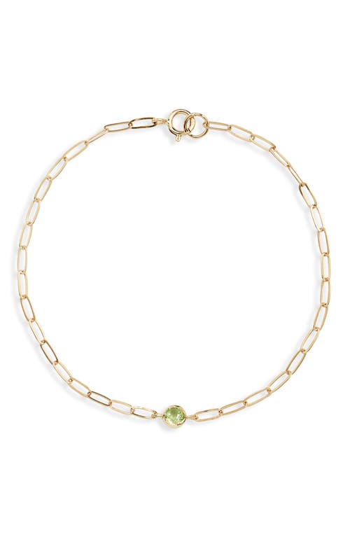Anzie Bezel Pendant Bracelet In Peridot Green