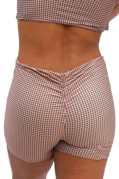 Mary Mercedes Women's Neutrals Emma Swim Shorts, Gingham Print In Gingham