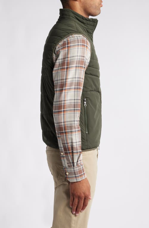 Shop Scott Barber Water Resistant Stretch Nylon Puffer Vest In Olive