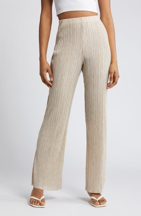 Topshop tie rib flare trousers in grey marl - ShopStyle