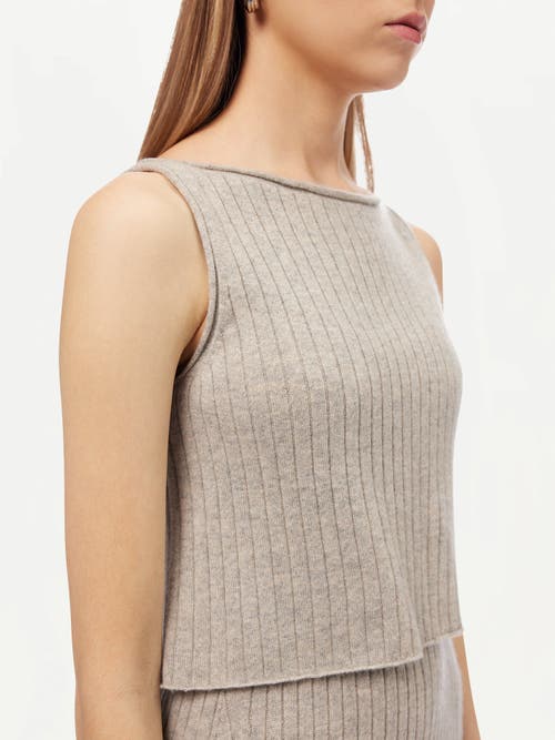 Gobi Mongolian Cashmere Cashmere Crop Top In Dawn Blue