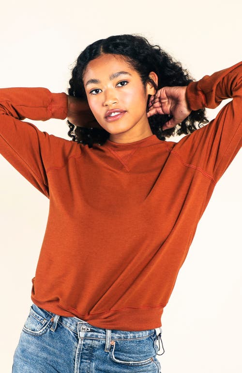 Poplinen Plus Agnes Raglan Organic Cotton + Tencel Sweatshirt In Rust