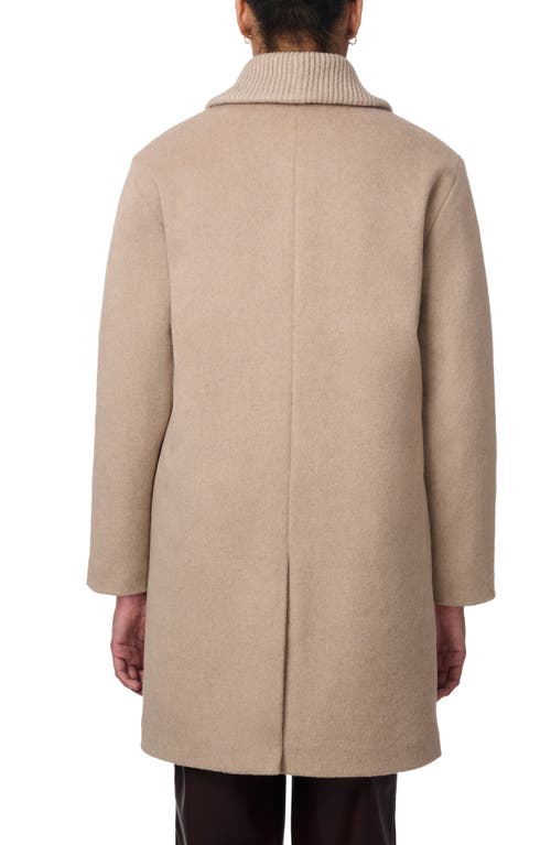 Shop Bernardo Rib Collar Coat In Oatmilk