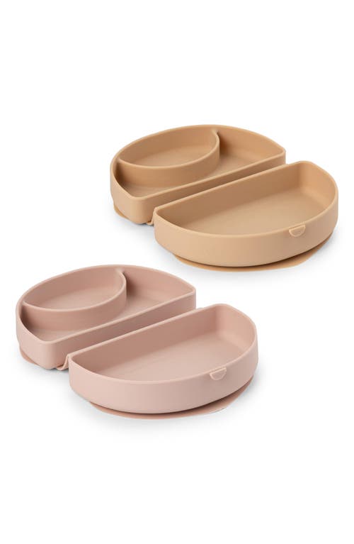 Miniware Set of 2 Silifold Portable Plates in Almond Butter/Pink Salt at Nordstrom