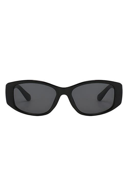 Fifth & Ninth Tara 55mm Polarized Geometric Sunglasses in Black /Black 