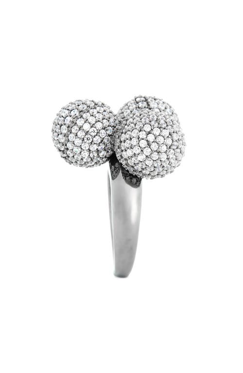 Suzy Levian Triple Threat Cubic Zirconia Ring In Silver