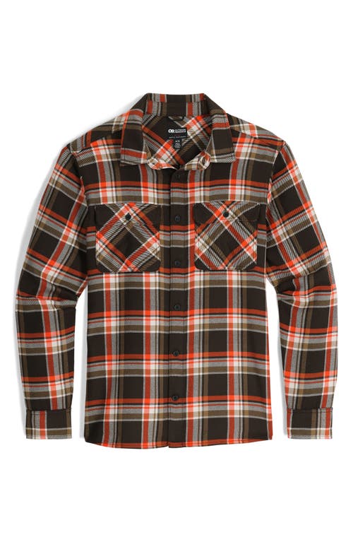 Shop Outdoor Research Feedback Plaid Flannel Overshirt In Grounded Plaid