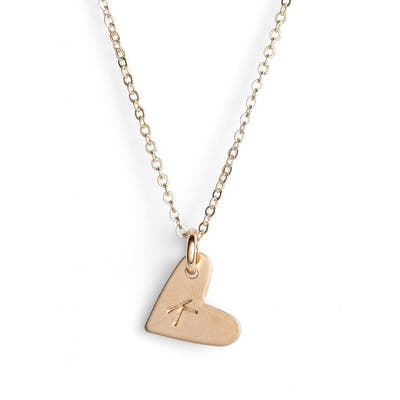 Nashelle 14K-Gold Fill Initial Mini Heart Pendant Necklace