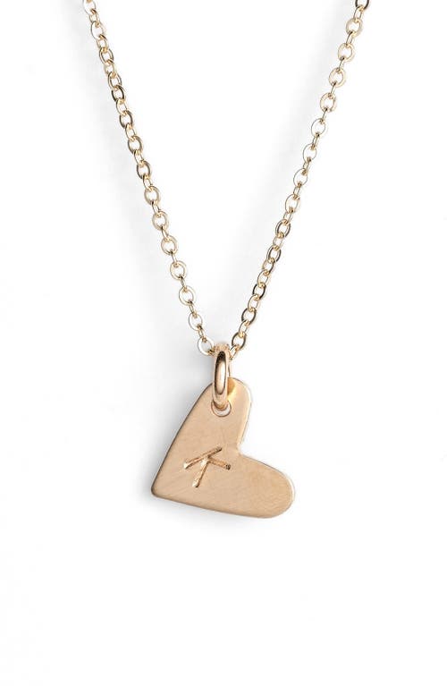 Shop Nashelle 14k-gold Fill Initial Mini Heart Pendant Necklace In Gold/k