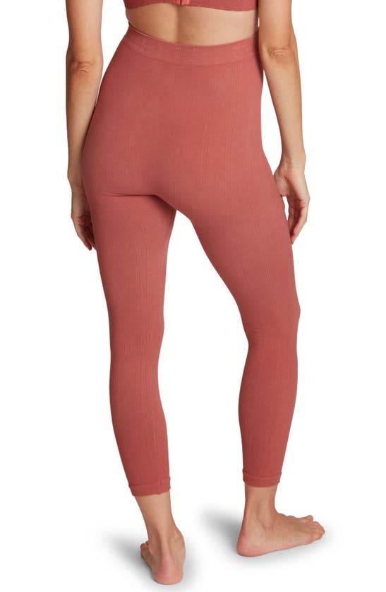 Shop Cache Coeur Zoe Ribbed Crop Maternity Leggings In Terracotta