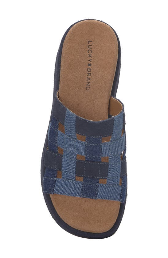 Shop Lucky Brand Ulrich Platform Sandal In Medium Dark Denim