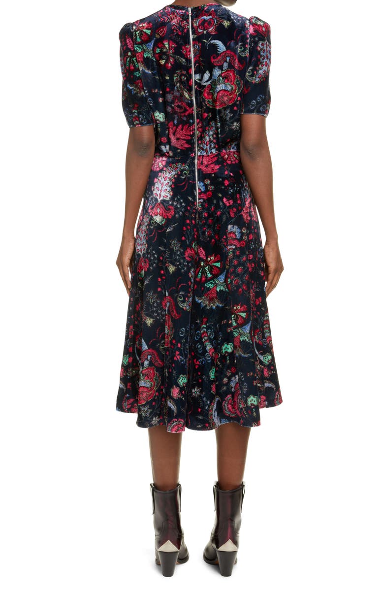 At give tilladelse hybrid enke Isabel Marant Ulianad Print Velvet Midi Dress | Nordstrom