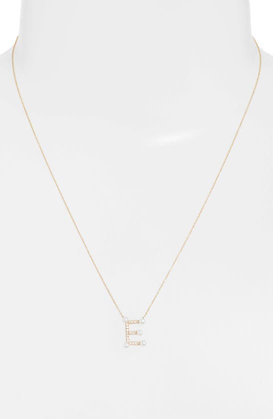 Shop Dana Rebecca Designs Pearl Ivy Initial Necklace In Yellow Gold