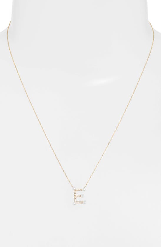 Dana Rebecca Designs Pearl Ivy Initial Necklace In Yellow Gold
