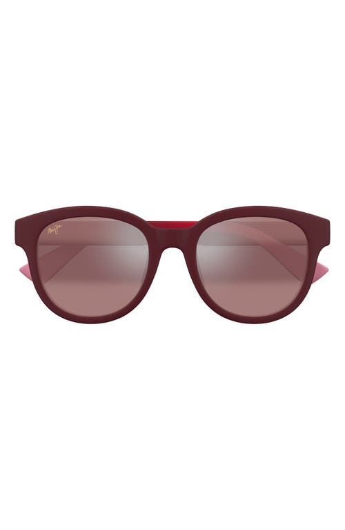 Maui Jim Ihupani Af 53mm Polarizedplus2® Round Sunglasses In Red/maui Rose