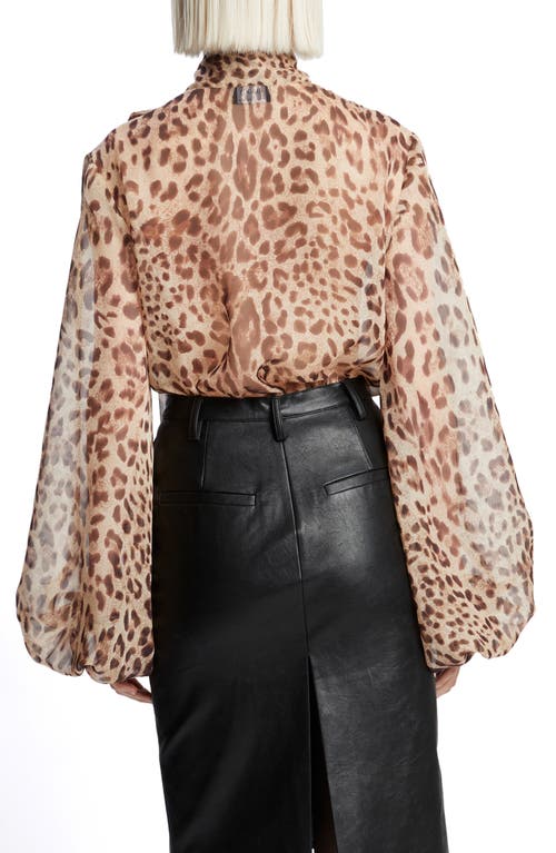 Bardot Solace Leopard Print Tie Front Shirt In B Leopard