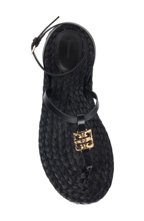 Shop Givenchy Liquid 4g Logo Raffia Sandal In Black