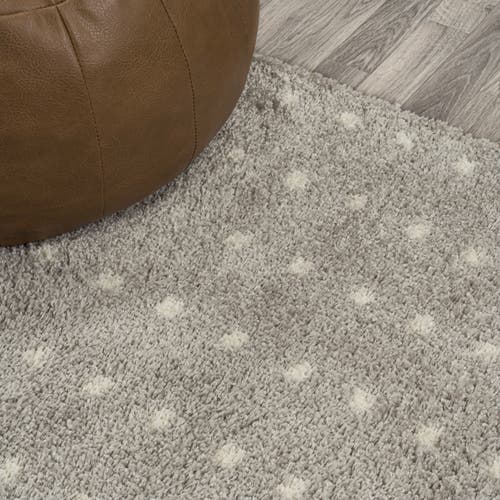 Jonathan Y Pele Modern Geometric Dot Shag Area Rug In Gray/ivory