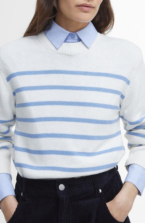 BARBOUR BARBOUR EMERY STRIPE CROP COTTON & CASHMERE SWEATER