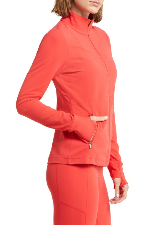 Shop Zella Studio Luxe Performance Jacket In Red Poinsettia