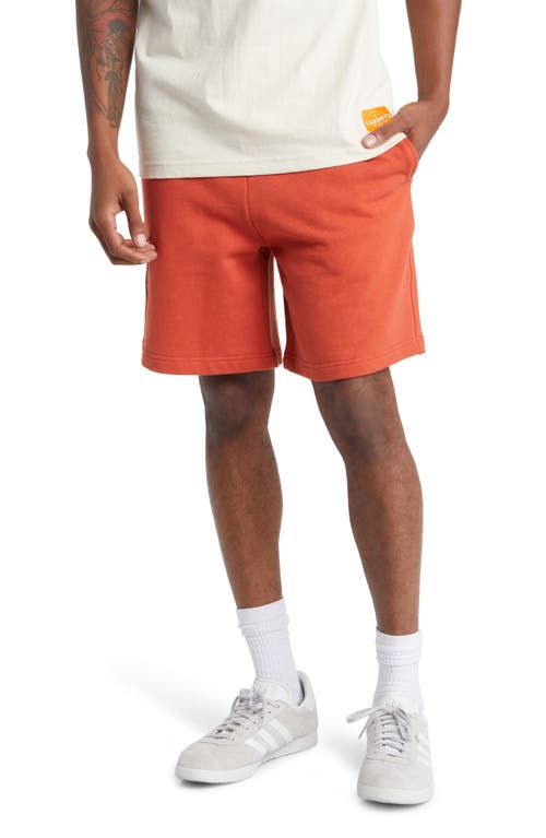 Wordmark Cotton Logo Graphic Sweat Shorts in Orange