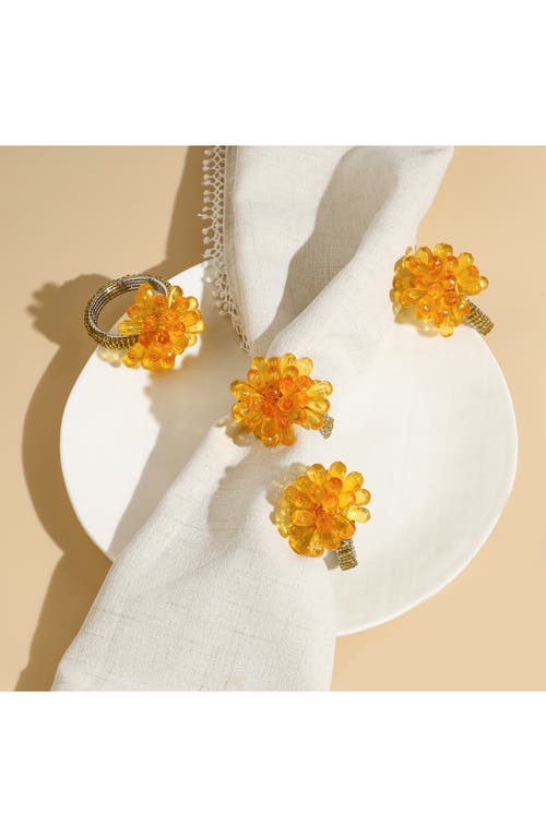 Tiramisu Sunkissed Bloom Napkin Rings In Orange