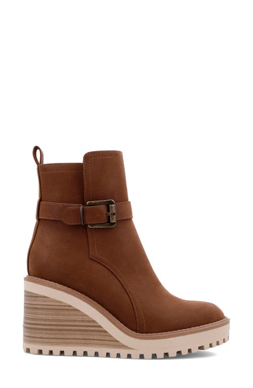 Shop Mia Cleste Wedge Bootie In Cognac