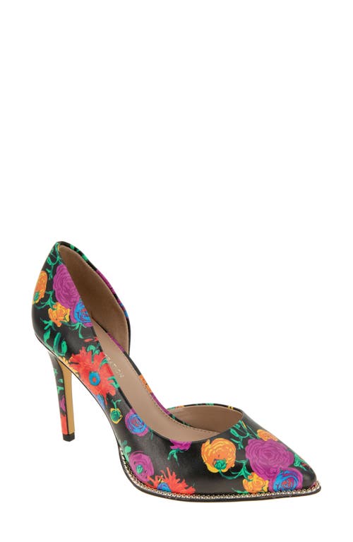Harnoy Half d'Orsay Pointed Toe Pump in Multi Floral
