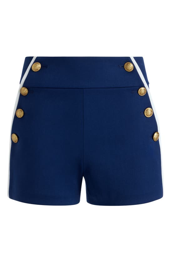 Shop Alice And Olivia Narin Sailor Shorts In Indigo