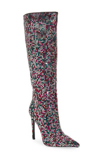 Azalea Wang Izzy Tall Boot In Pink Multi