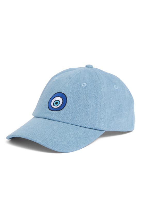 Shop Frasier Sterling Embroidered Evil Eye Baseball Cap In Blue