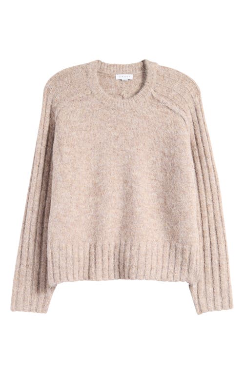 Shop Topshop Rib Detail Crewneck Sweater In Beige