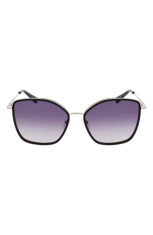 Longchamp Roseau 59mm Gradient Butterfly Sunglasses In Black
