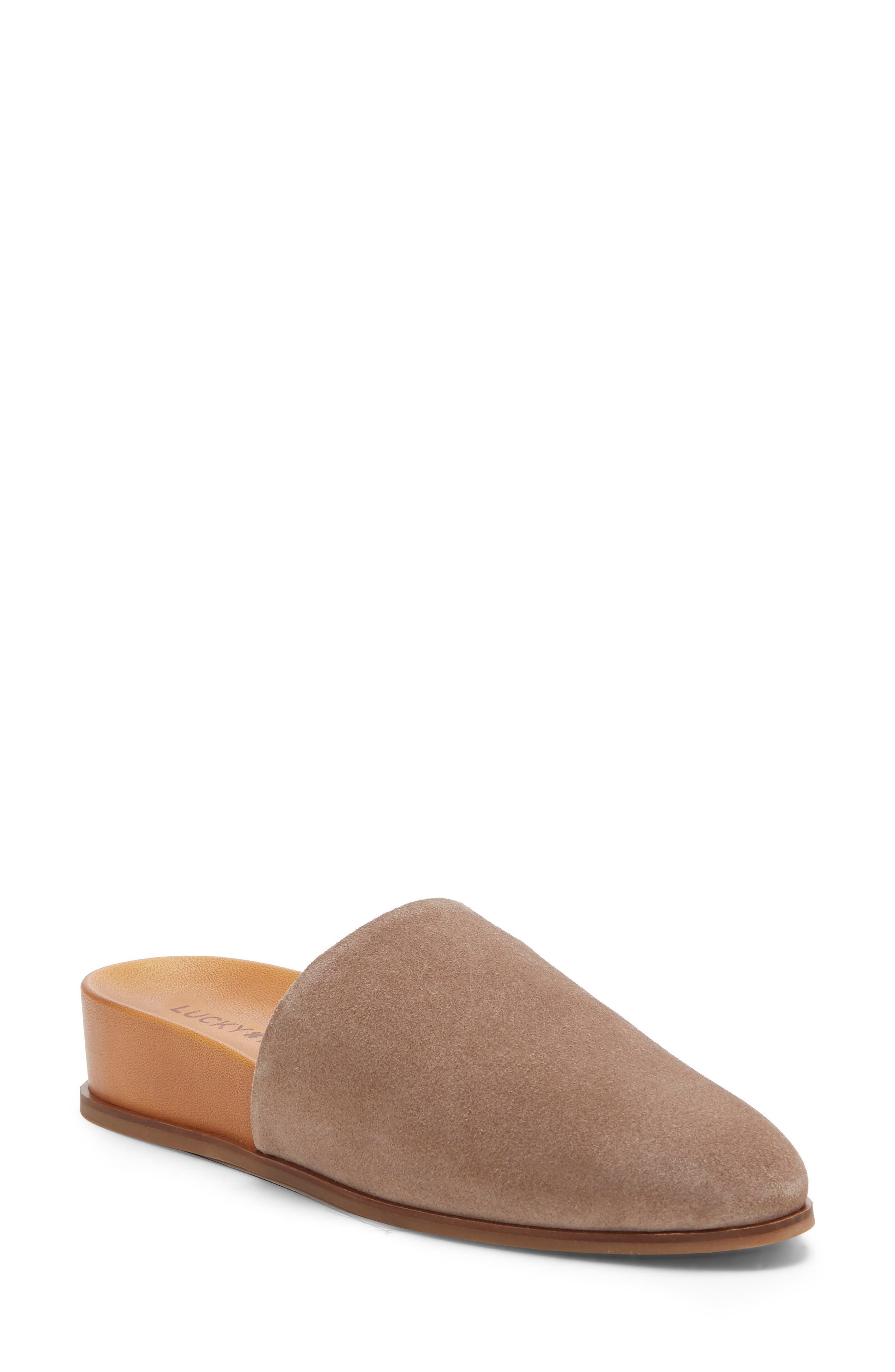 lucky brand suede mules