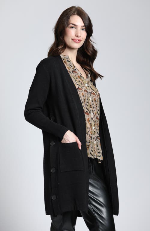 Shop Apny Side Button Duster Cardigan In Black