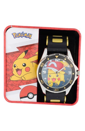 Accutime Kids' Pokémon Analog Quartz Watch, 38mm In Black