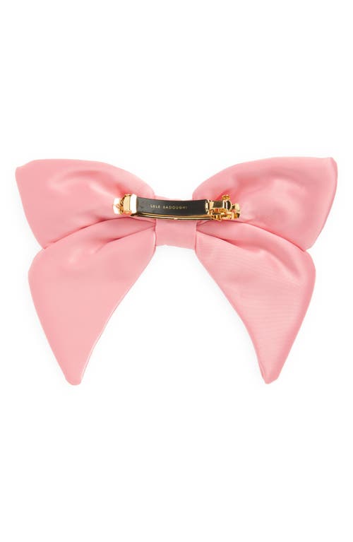 Shop Lele Sadoughi Crystal Cluster Bow Barrette In Rose