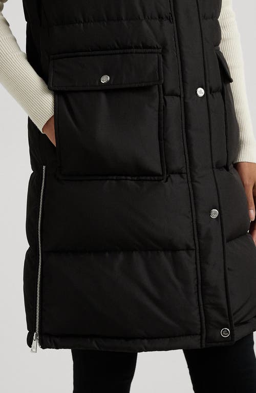 Shop Ralph Lauren Lauren Puffer Down Long Vest In Black